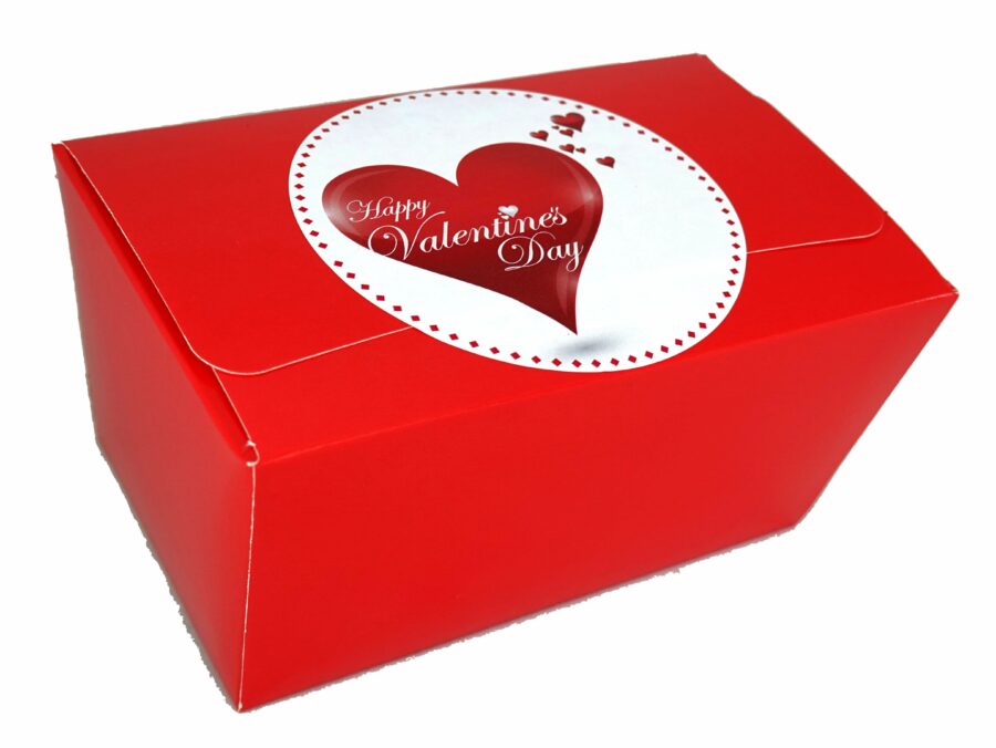 Valentine's Day Gift Box With Hearts Label - Contains 1 Kilo Of Awesome 