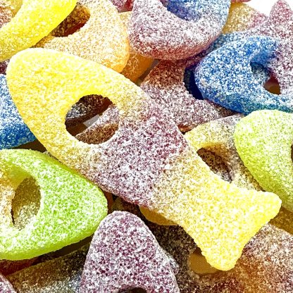 close up fizzy fish sweets